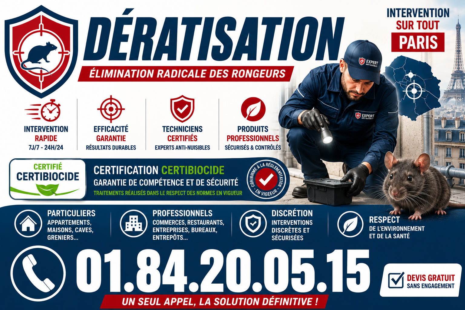 Deratisation Paris 16